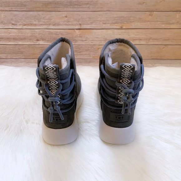 UGG Women’s Classic Boom Ankle Boot In Charcoal - Picture 6 of 9